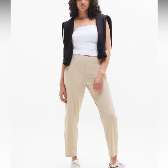 Athleta Brooklyn Mid Rise Ankle Pant – Abalone Beige (Size 4) - Picture 4 of 11